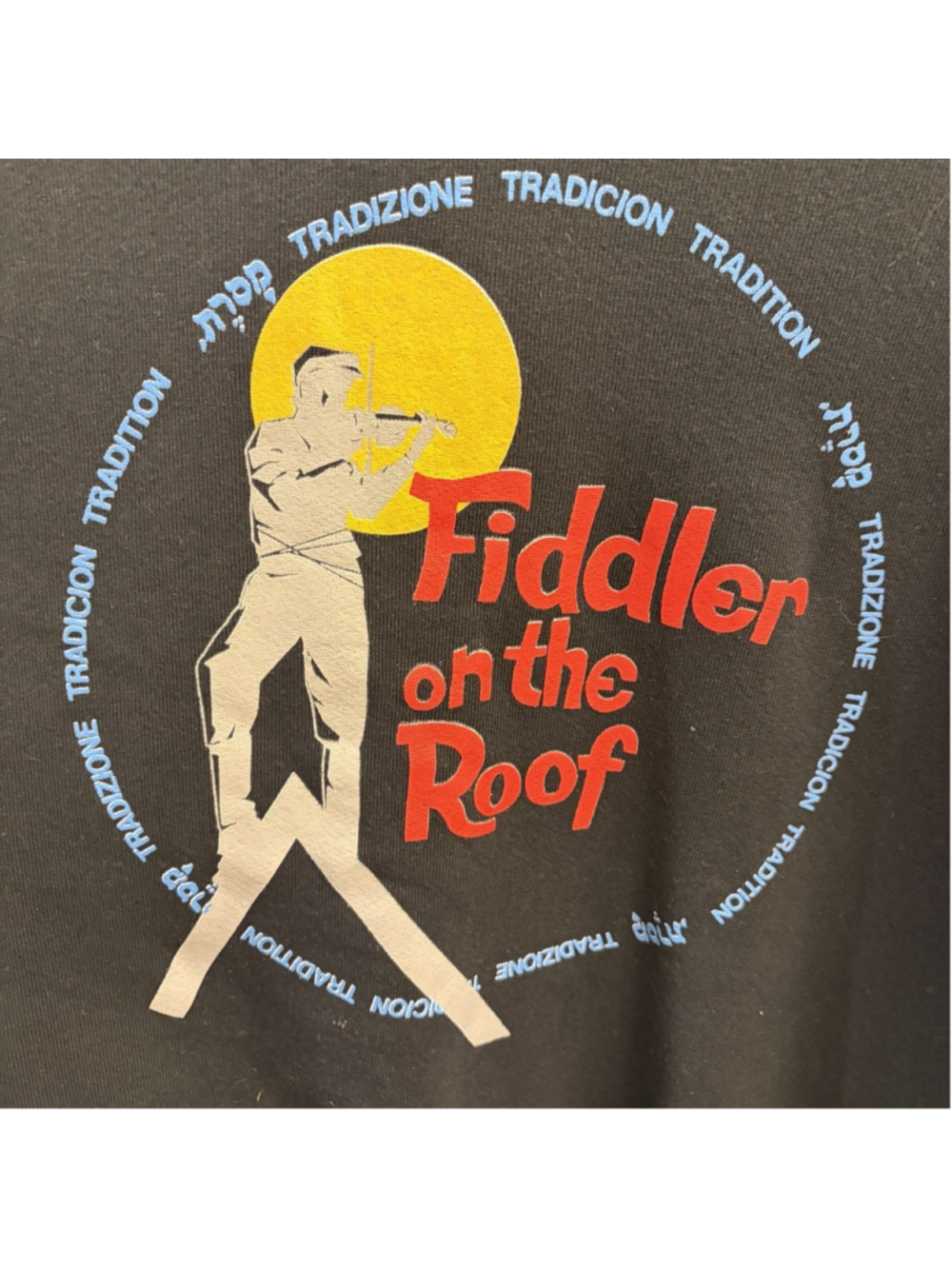 Fiddler on the Roof Black Vintage MADE IN USA Sweatshirt XL - Picture 2 of 5